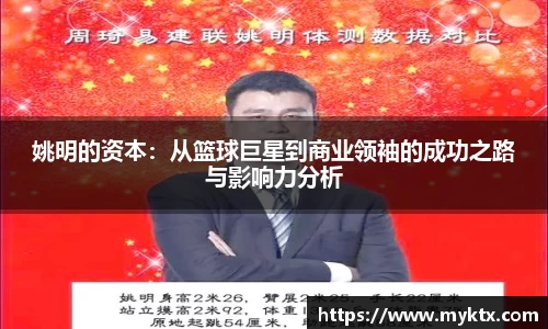 姚明的资本：从篮球巨星到商业领袖的成功之路与影响力分析